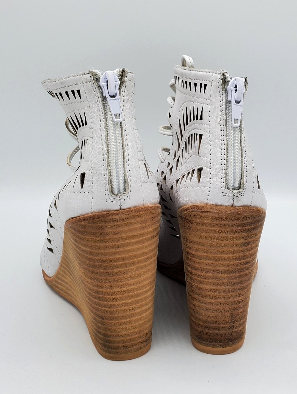 Jeffrey Campbell Rodillo Hi White Leather Sandals - Picture 3 of 6
